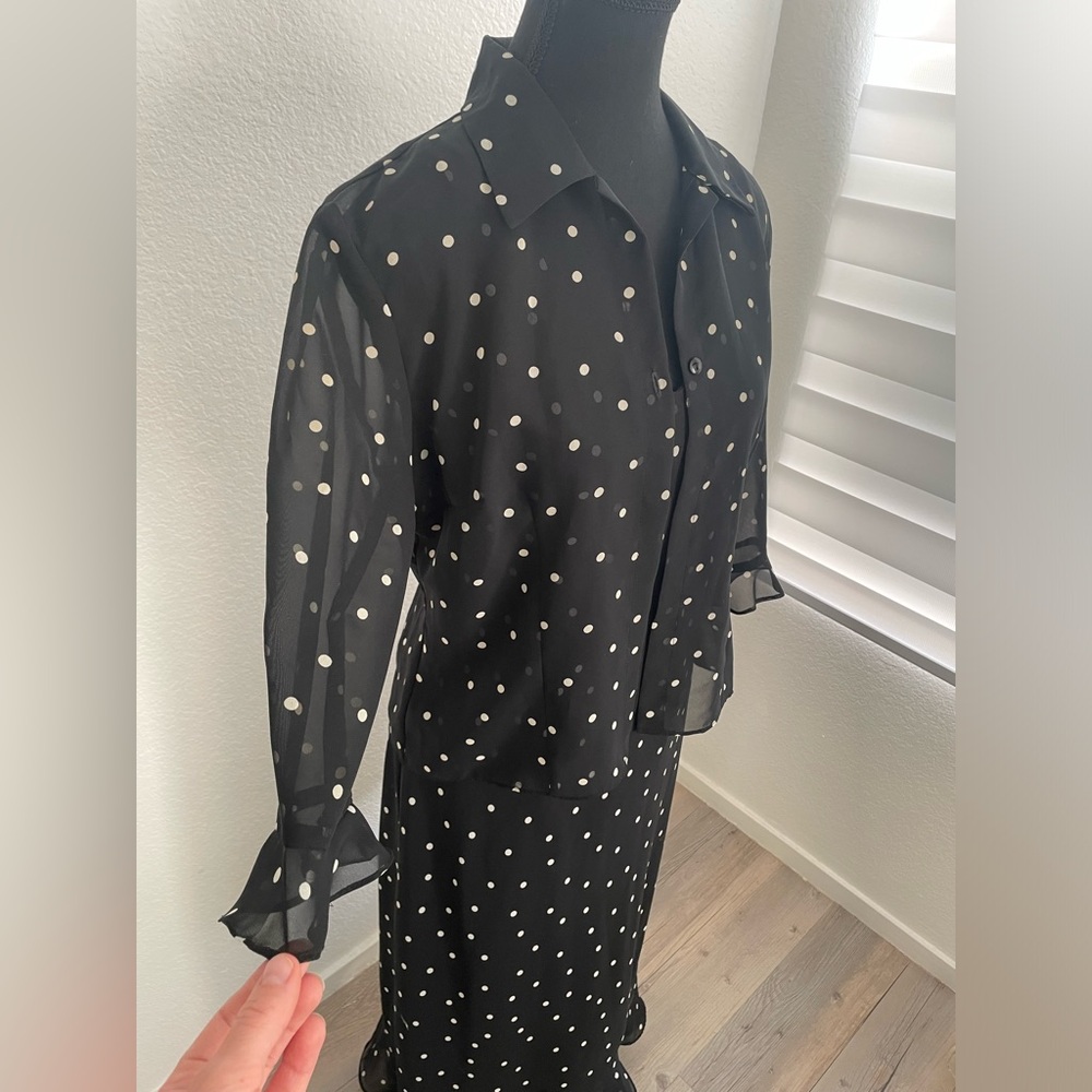 🌸 Positive Attitude Black Polka Dot Dress